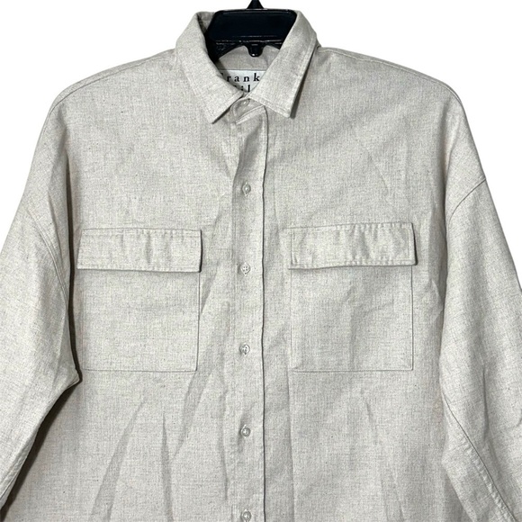 NWT Frank & Eileen Oversized McLoghlin Shirt Jacket Shacket in Natural size S - Picture 8 of 16